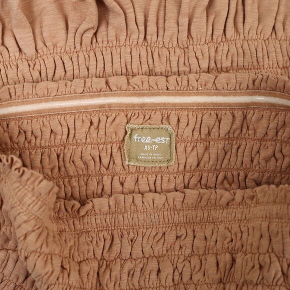 Free People Free Est Lora Tube Blouse Top Strapless Ruffle Smocked XS New 280325 - Picture 12 of 12